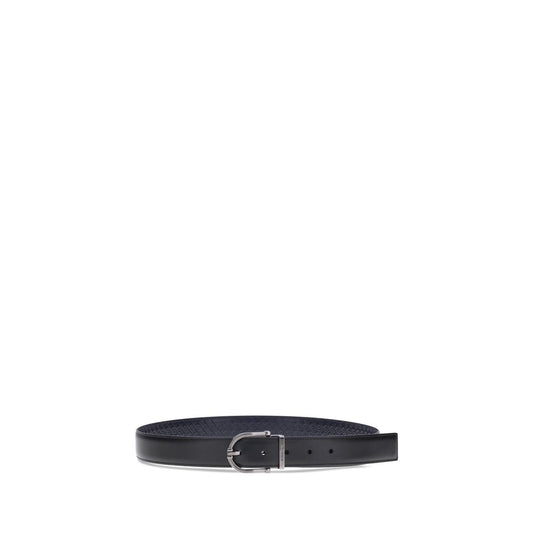 Ferragamo Black Calf Leather Bos Taurus Belt