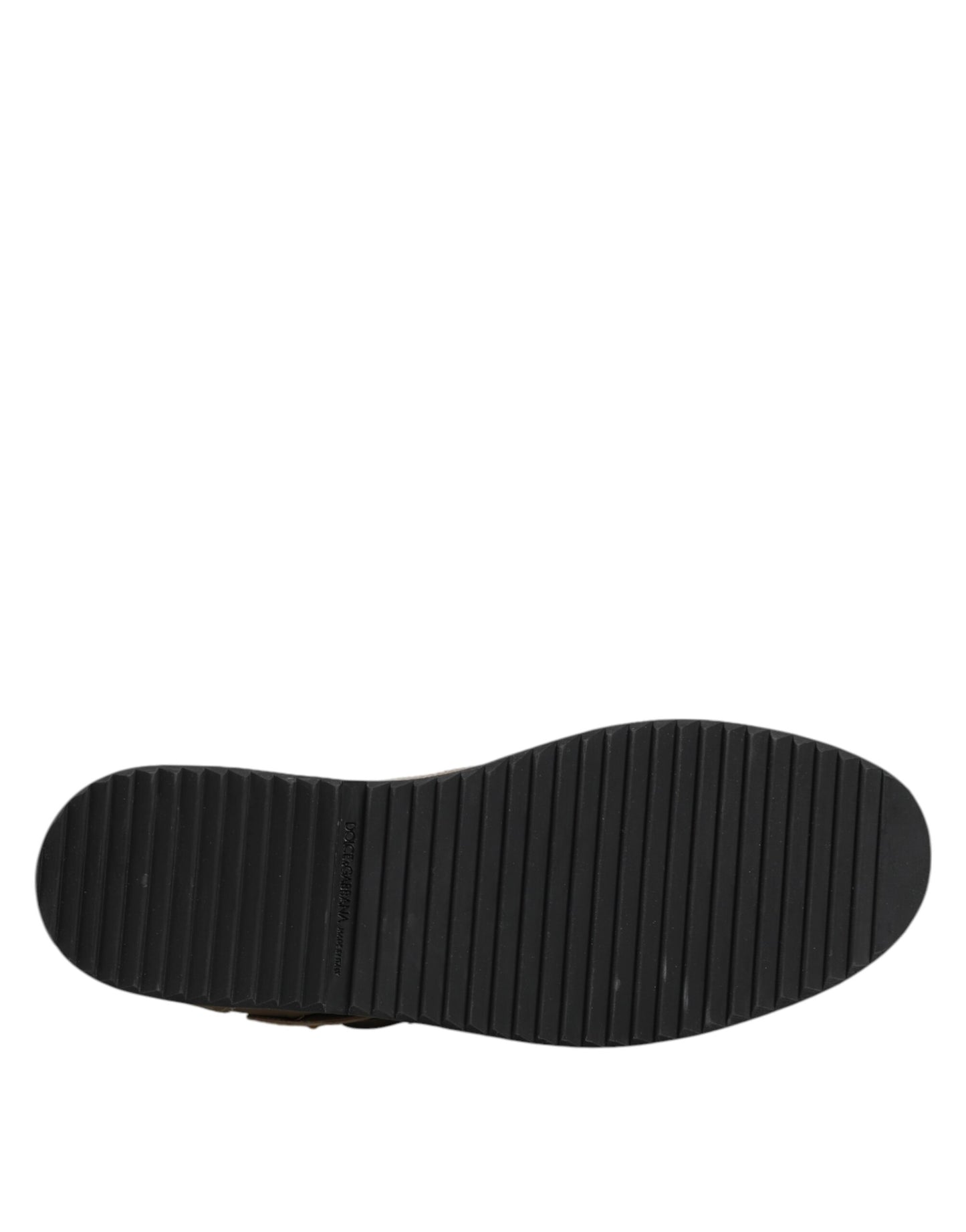 Dolce & Gabbana Brown Leather Men Low Top Sneakers Shoes