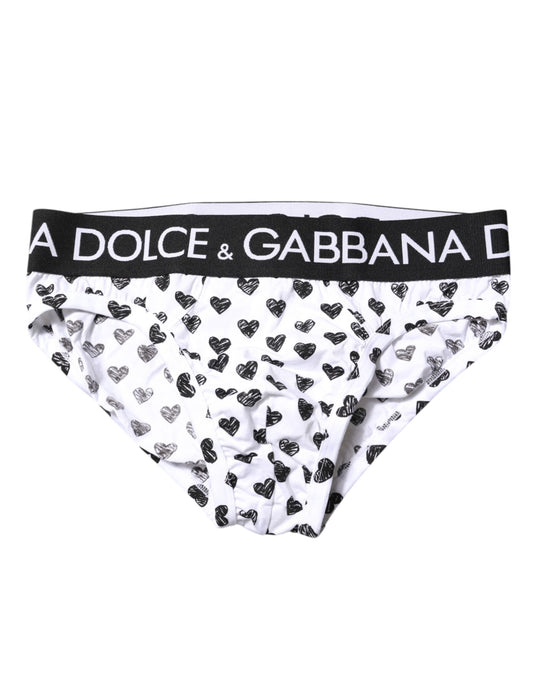 Dolce & Gabbana – Weiße Slips mit Herz-Print