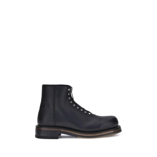 Alexander McQueen Schwarze Kalbsleder-Stiefel Bos Taurus mit Knöchelhohem Schaft