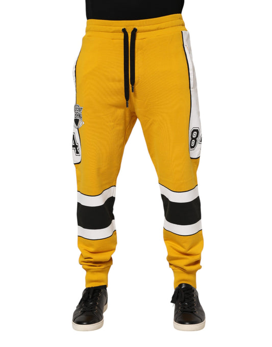 Dolce & Gabbana – Gelbe Jogginghose mit Kordelzug und Print