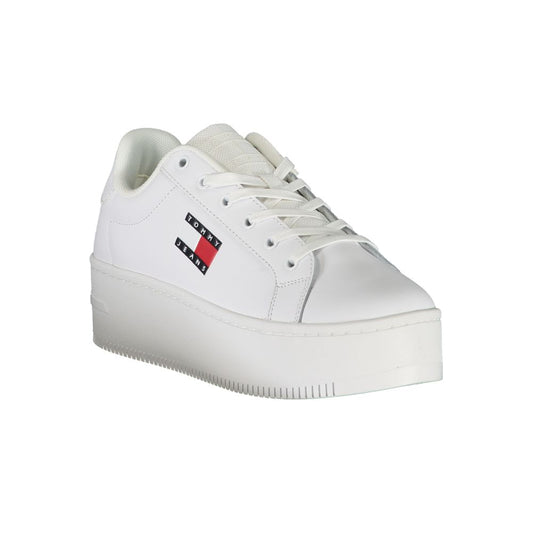 Tommy Hilfiger – Weiße Polyester-Sneaker