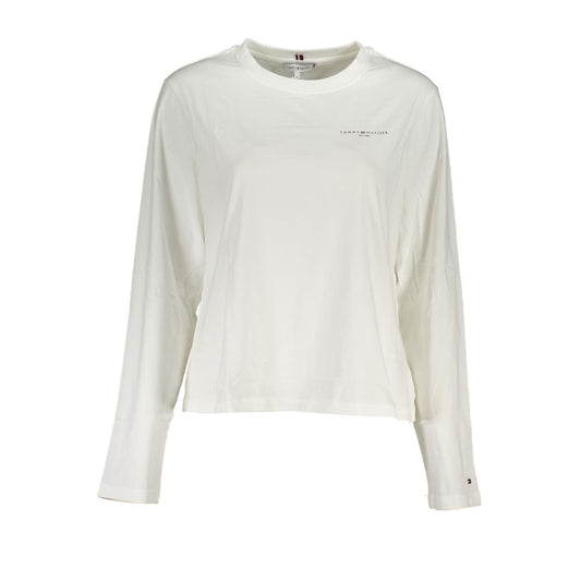 Tommy Hilfiger – Weißes Baumwoll-T-Shirt für Damen