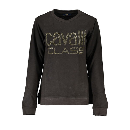 Cavalli Class Schwarzer Baumwollpullover für Damen