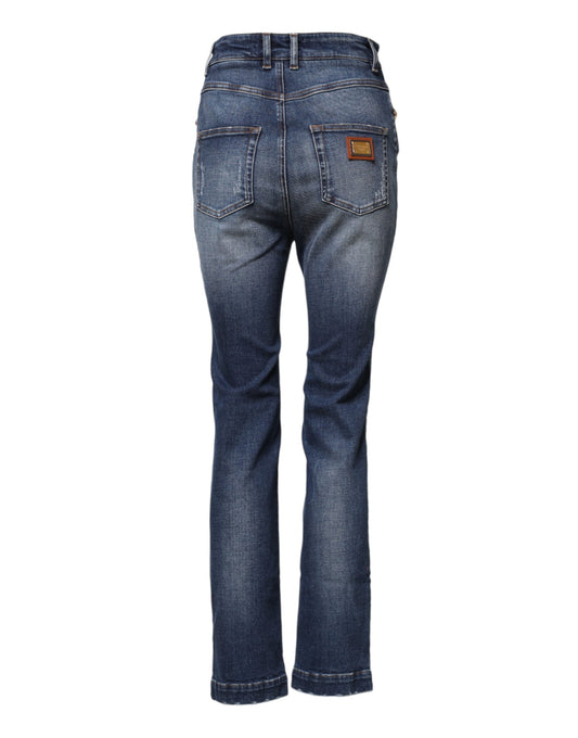 Dolce & Gabbana – Blaue Jeans mit Strassverzierung