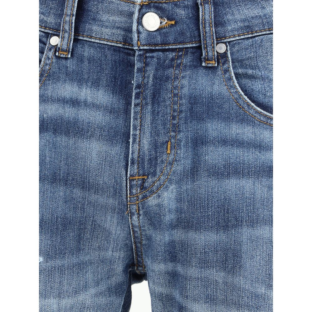 7FOR Blaue Baumwoll-Jeans mit geradem Bein