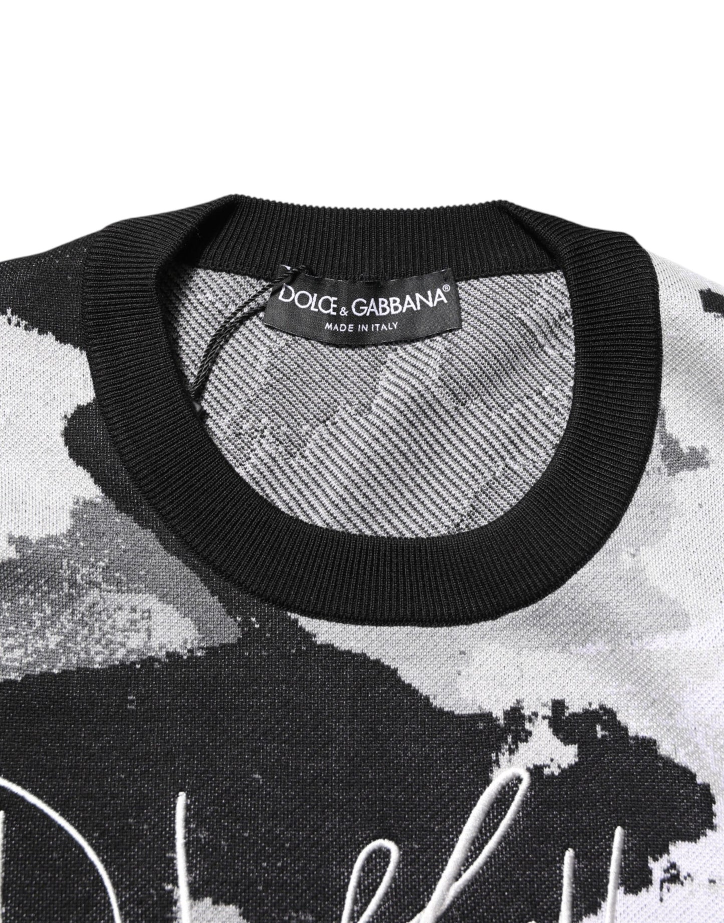 Dolce & Gabbana Mehrfarbiger Seiden-Camouflage-Pullover