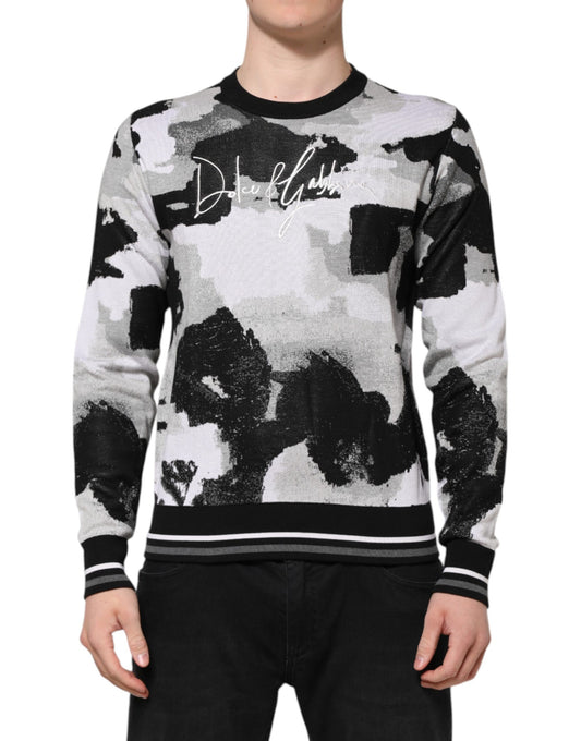 Dolce & Gabbana Mehrfarbiger Seiden-Camouflage-Pullover