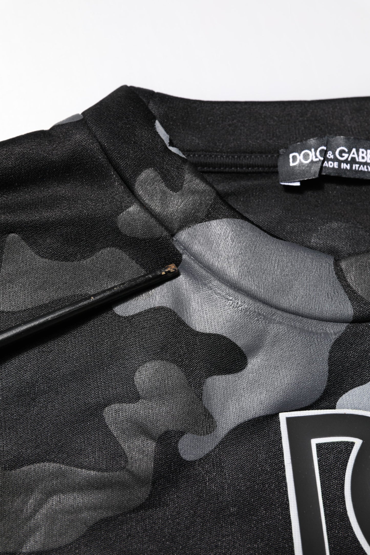 Dolce & Gabbana Schwarzer Camouflage-Pullover