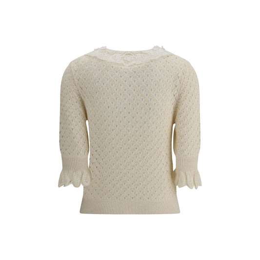 Chloé Pullover mit Spitzenkragen