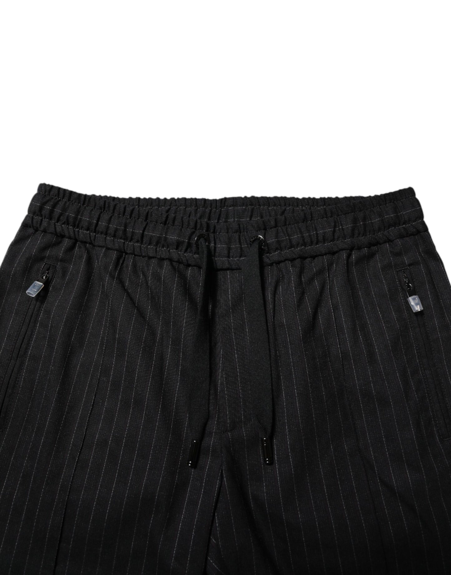Dolce & Gabbana – Schwarze Jogginghose aus Wolle mit Streifen