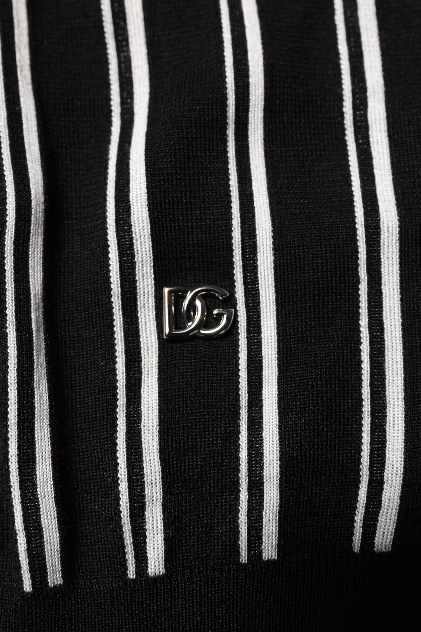 Dolce & Gabbana – Poloshirt mit Kragen und schwarzen und weißen Streifen
