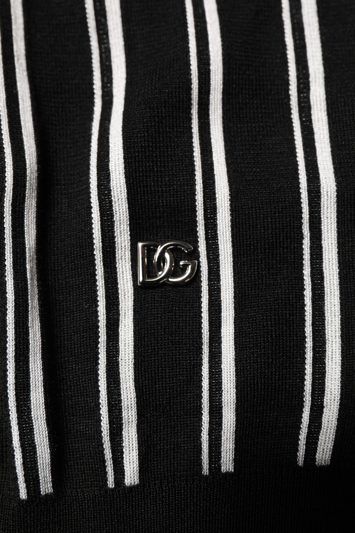Dolce & Gabbana – Poloshirt mit Kragen und schwarzen und weißen Streifen