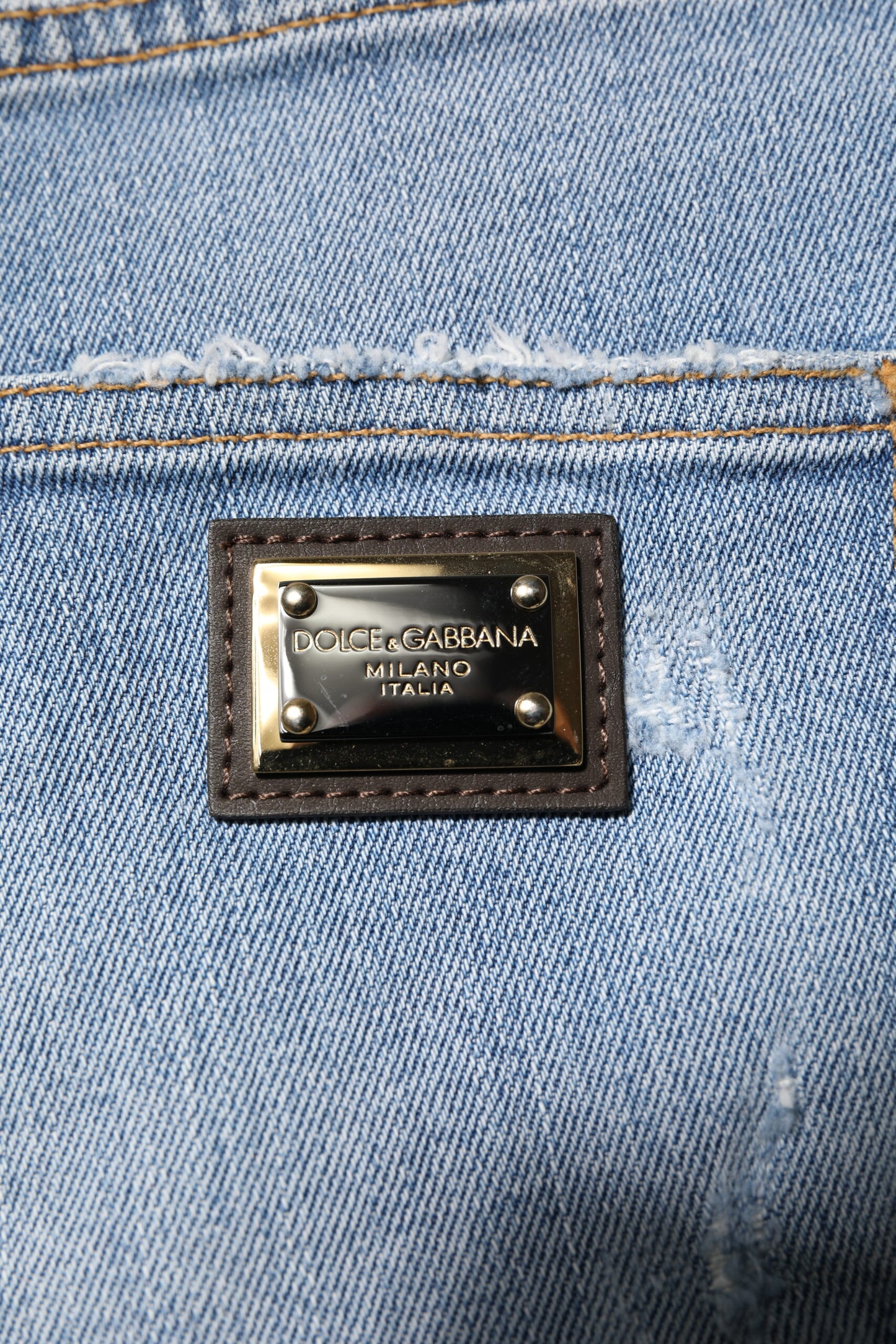 Dolce & Gabbana – Blaue Hotpants-Shorts aus zerfetztem Denim und Baumwolle