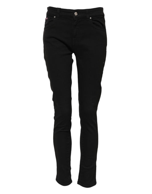 Dolce & Gabbana – Schwarze Skinny-Jeans aus Baumwolle mit mittlerer Taille