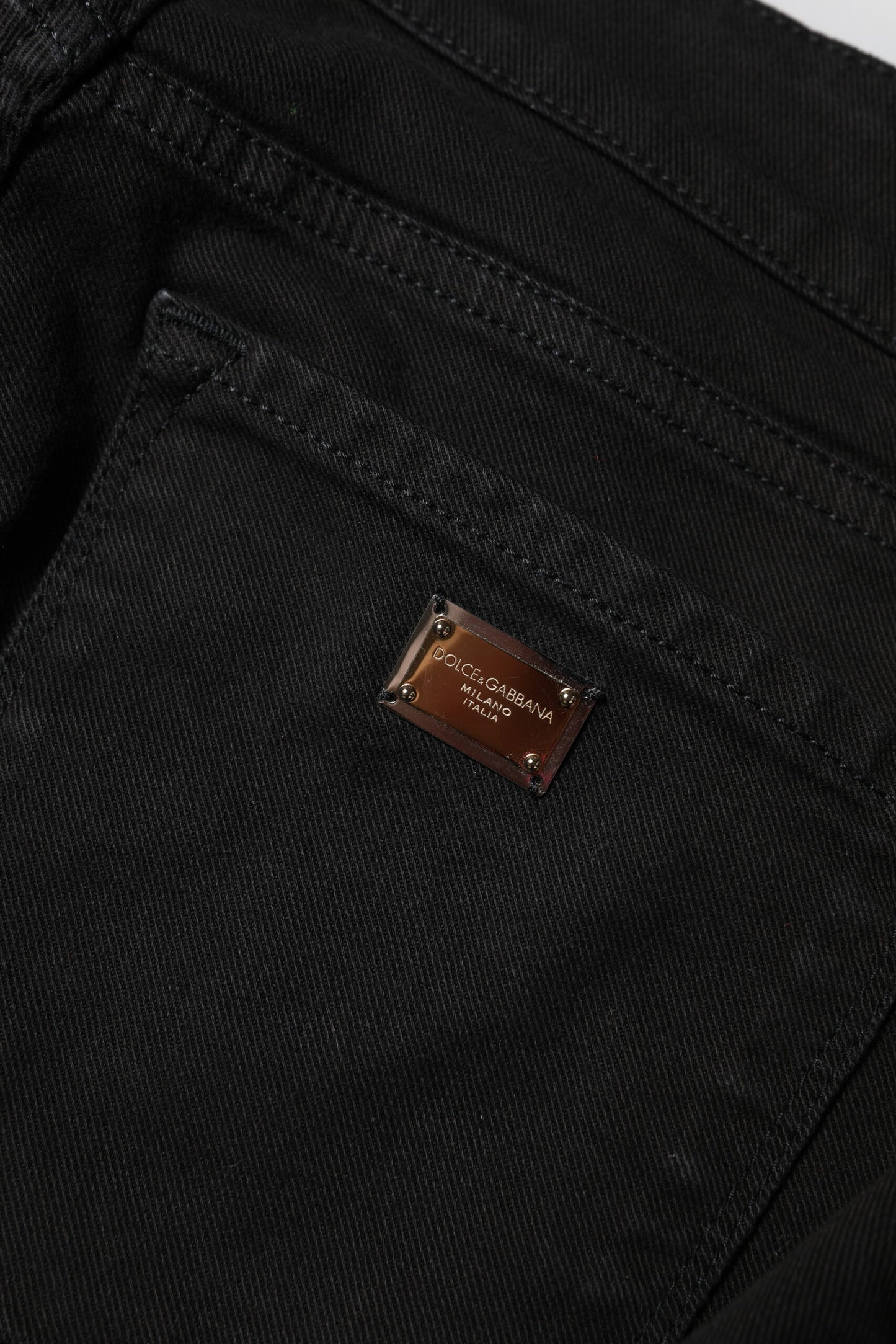 Dolce & Gabbana – Schwarze Skinny-Jeans aus Baumwolle mit mittlerer Taille