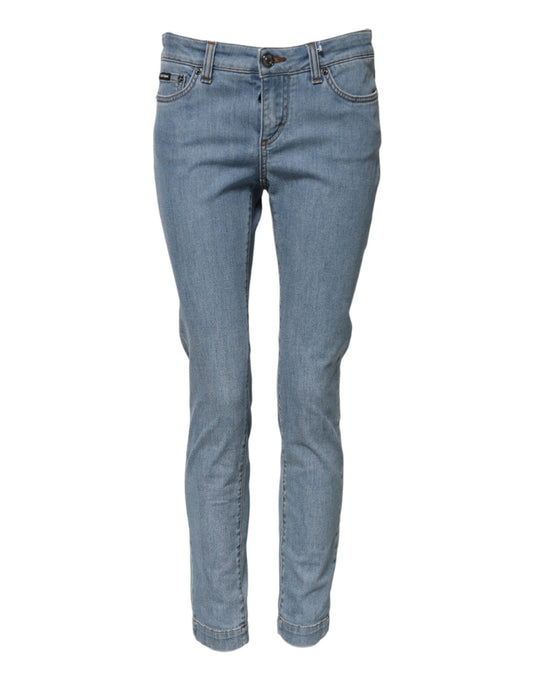 Dolce & Gabbana – PRETTY – Skinny-Jeans aus Baumwolle mit mittlerer Taille in Blau