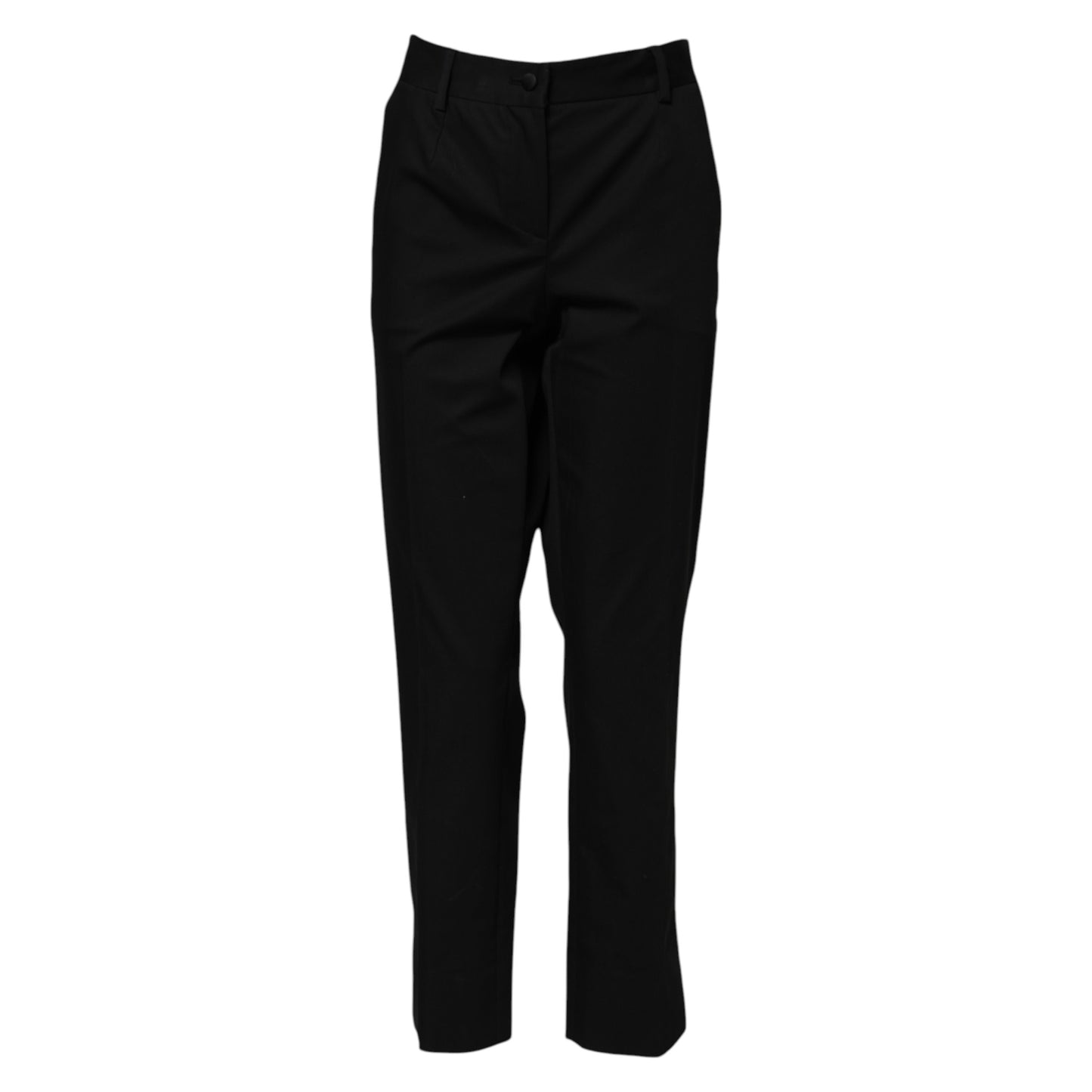 Dolce & Gabbana – Schwarze, formelle Hose aus Baumwolle mit hoher Taille