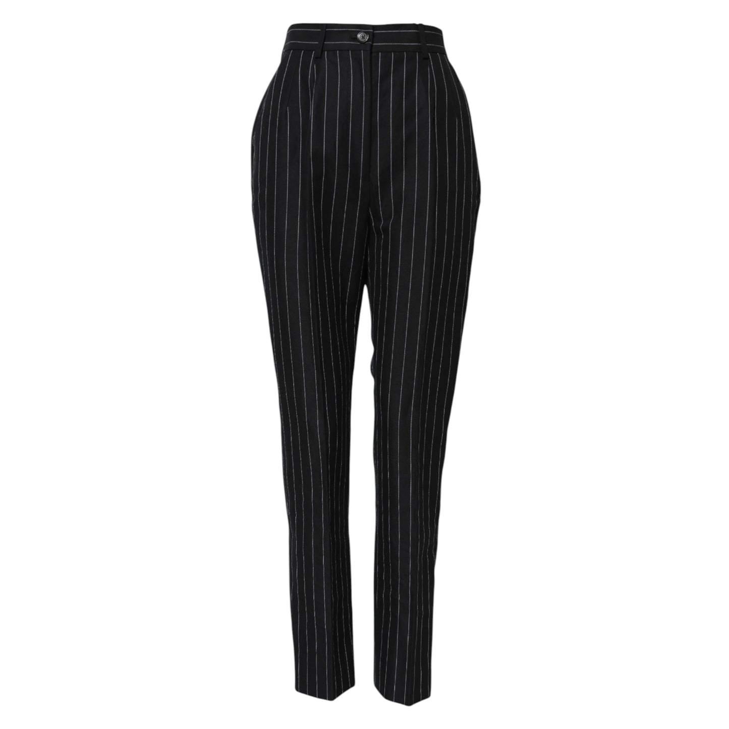 Dolce & Gabbana – Hoch taillierte Karottenhose mit schwarzen Streifen