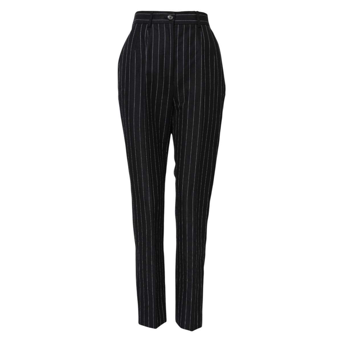 Dolce & Gabbana – Hoch taillierte Karottenhose mit schwarzen Streifen