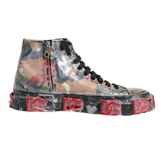 Dolce & Gabbana Multicolor Camouflage High Top Sneakers Schuhe