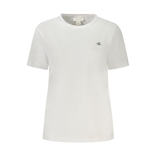 Calvin Klein – Weißes Baumwoll-T-Shirt für Damen