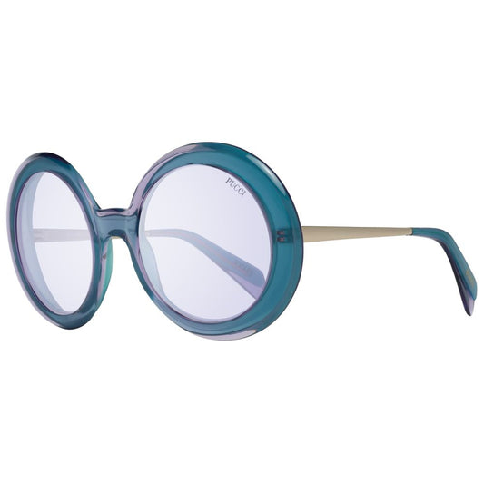 Emilio Pucci Türkisfarbene Sonnenbrille aus Metall und Kunststoff