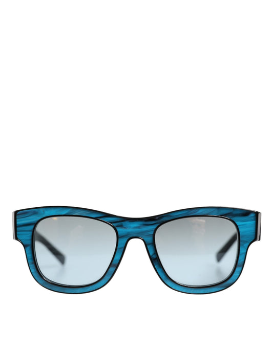 Dolce & Gabbana Blau Schwarz Marmoriertes Metall DG2215K Brillen Sonnenbrille