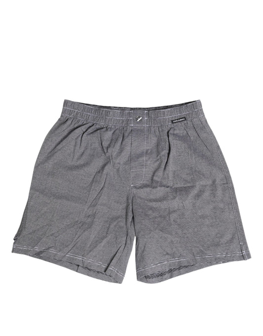 Dolce & Gabbana – Grau gestreifte Boxershorts aus Baumwolle in regulärer Passform