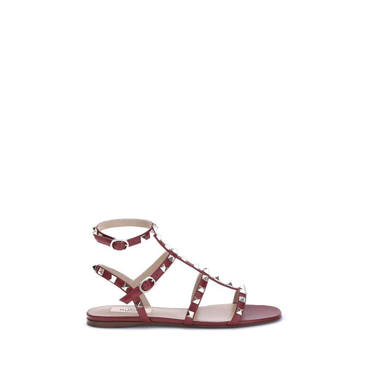 Valentino Garavani Rote Kalbsleder-Sandalen Bos Taurus