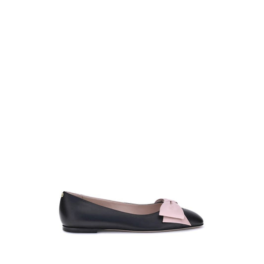 Valentino Garavani Ballerinas aus schwarzem Kalbsleder, Modell Bos Taurus