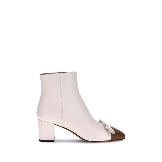Valentino Garavani Stiefeletten aus cremefarbenem Ziegenleder