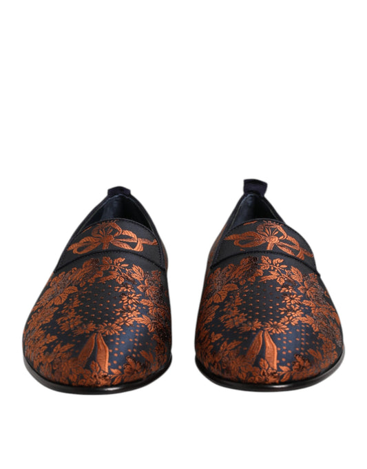 Dolce & Gabbana – Slipper aus schwarzem Jacquard-Polyester