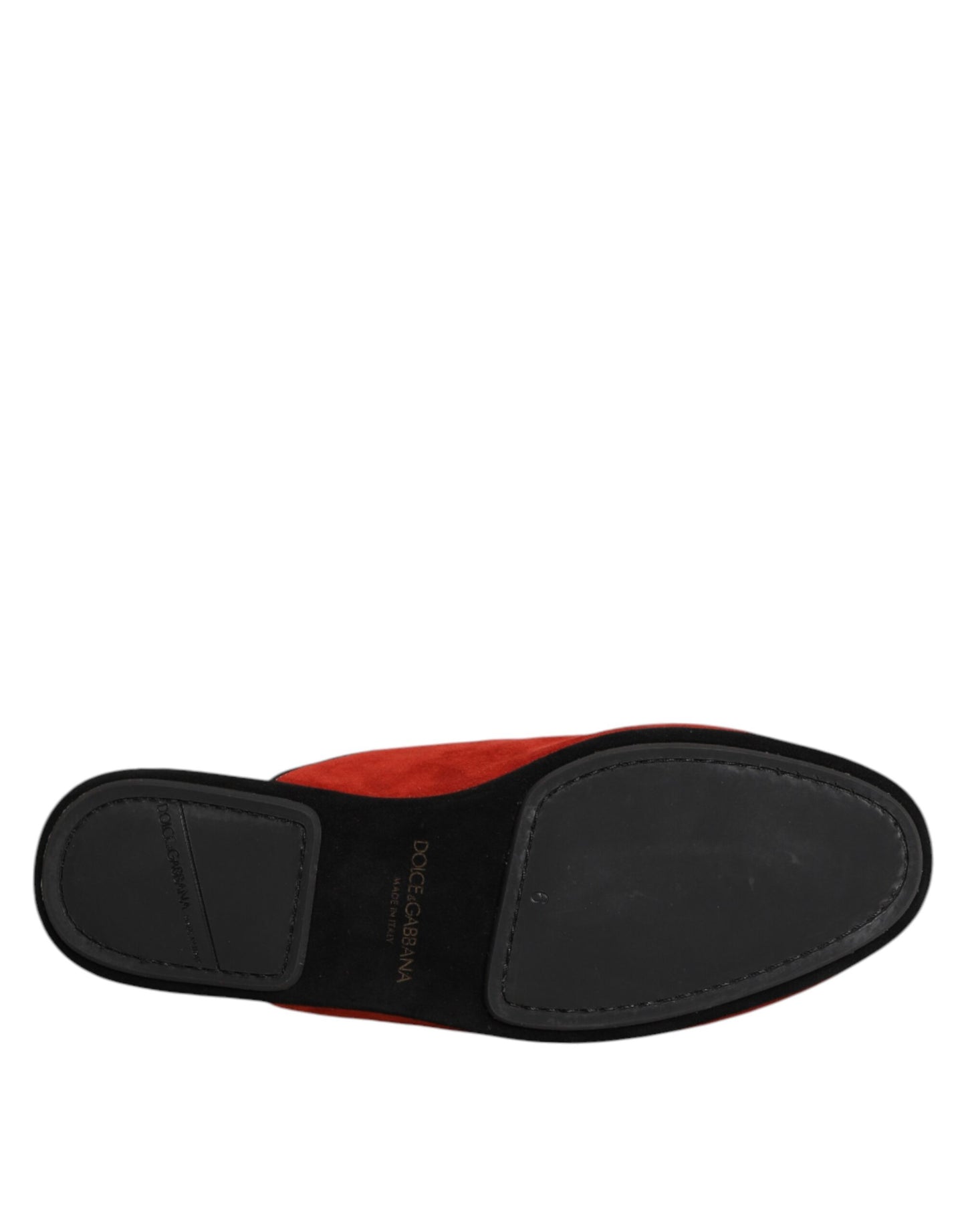 Dolce & Gabbana – Flache Slipper aus Wildleder in Orange