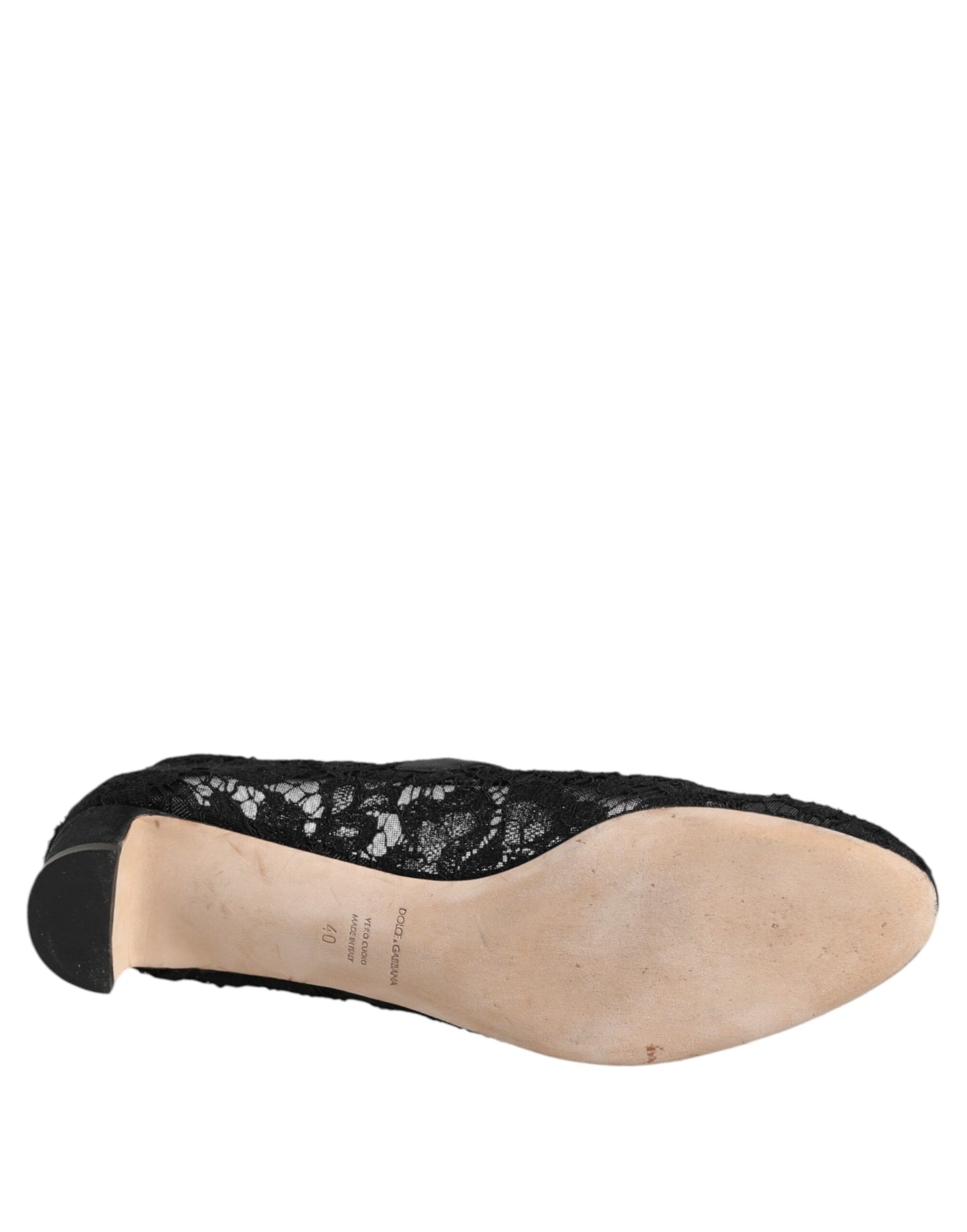 Dolce & Gabbana – Schwarze Pumps „Vally Taormina“ mit Blumenspitze