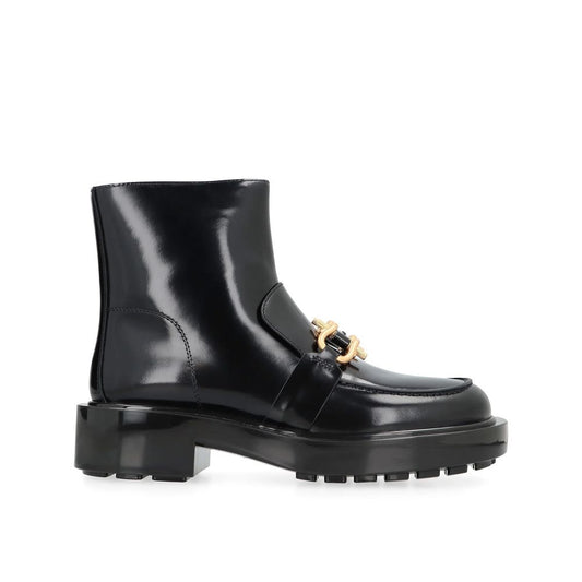 Bottega Veneta Stiefeletten aus schwarzem Kalbsleder