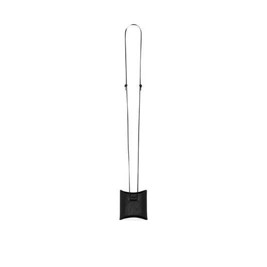Saint Laurent Airpod-Hülle aus schwarzem Kalbsleder
