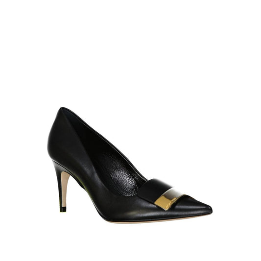 Sergio Rossi Black Calfskin High Heel Pumps