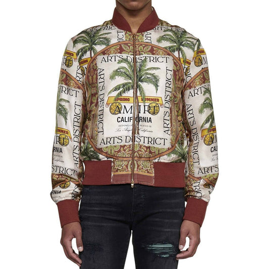 Amiri Beige Silk Bomber