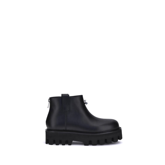 Alexander McQueen Schwarze Kalbsleder-Stiefel Bos Taurus mit Knöchelhohem Schaft