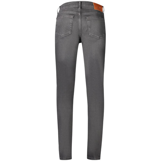 Calvin Klein – Slim Taper-Jeans aus schwarzer Baumwolle für Herren