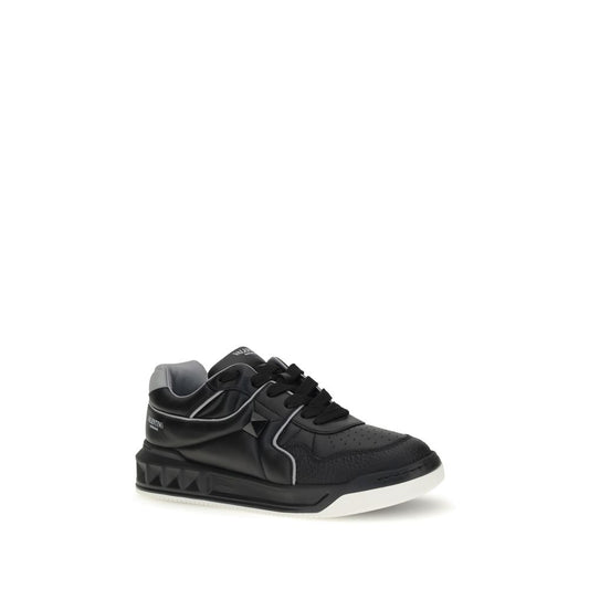 Valentino Garavani Schwarze Kalbsleder-Sneaker Bos Taurus mit niedrigem Schaft