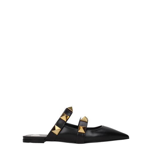 Valentino Garavani – Pantoletten aus schwarzem Leder