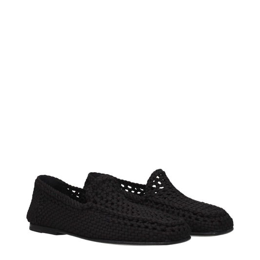 Dolce & Gabbana Slip-On-Loafer aus schwarzem Stoff