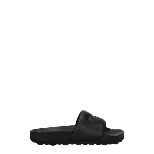 Off-White Leder-Slipper in Schwarz