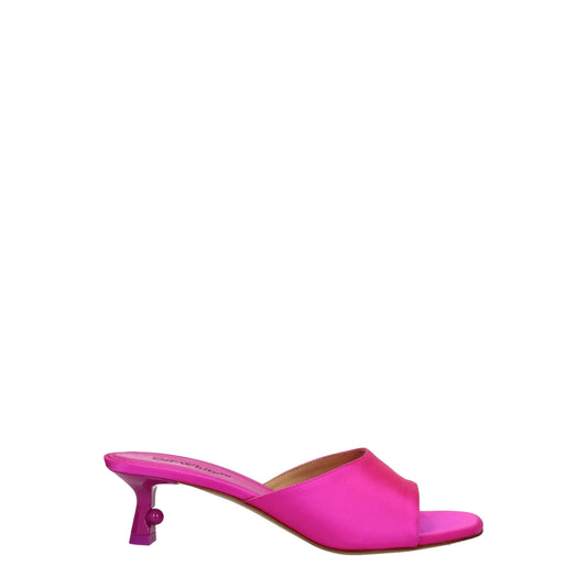 Rosafarbene Satin-Stiletto-Sandalen von Off-White