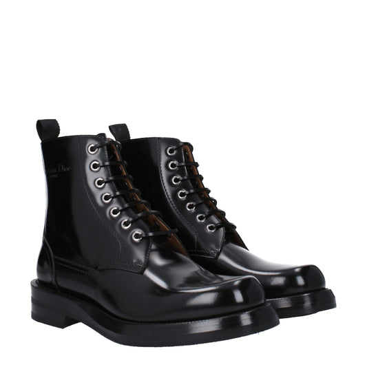 Christian Dior Schwarze Lederstiefeletten