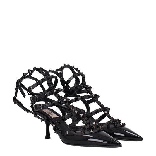 Valentino Garavani Sandalen mit Stiletto-Absatz aus schwarzem Leder