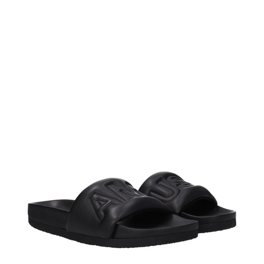 Ambush Black Leather Slippers