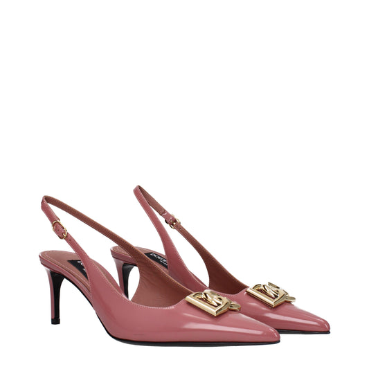 Dolce & Gabbana – Rosa Pumps aus Leder mit hohem Absatz